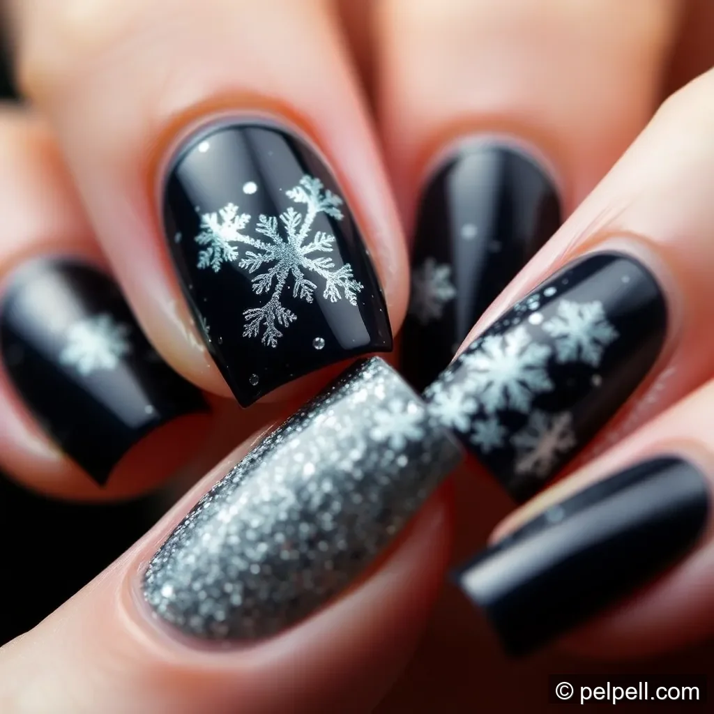 Design 8: Silver Snowflake Night Sky
