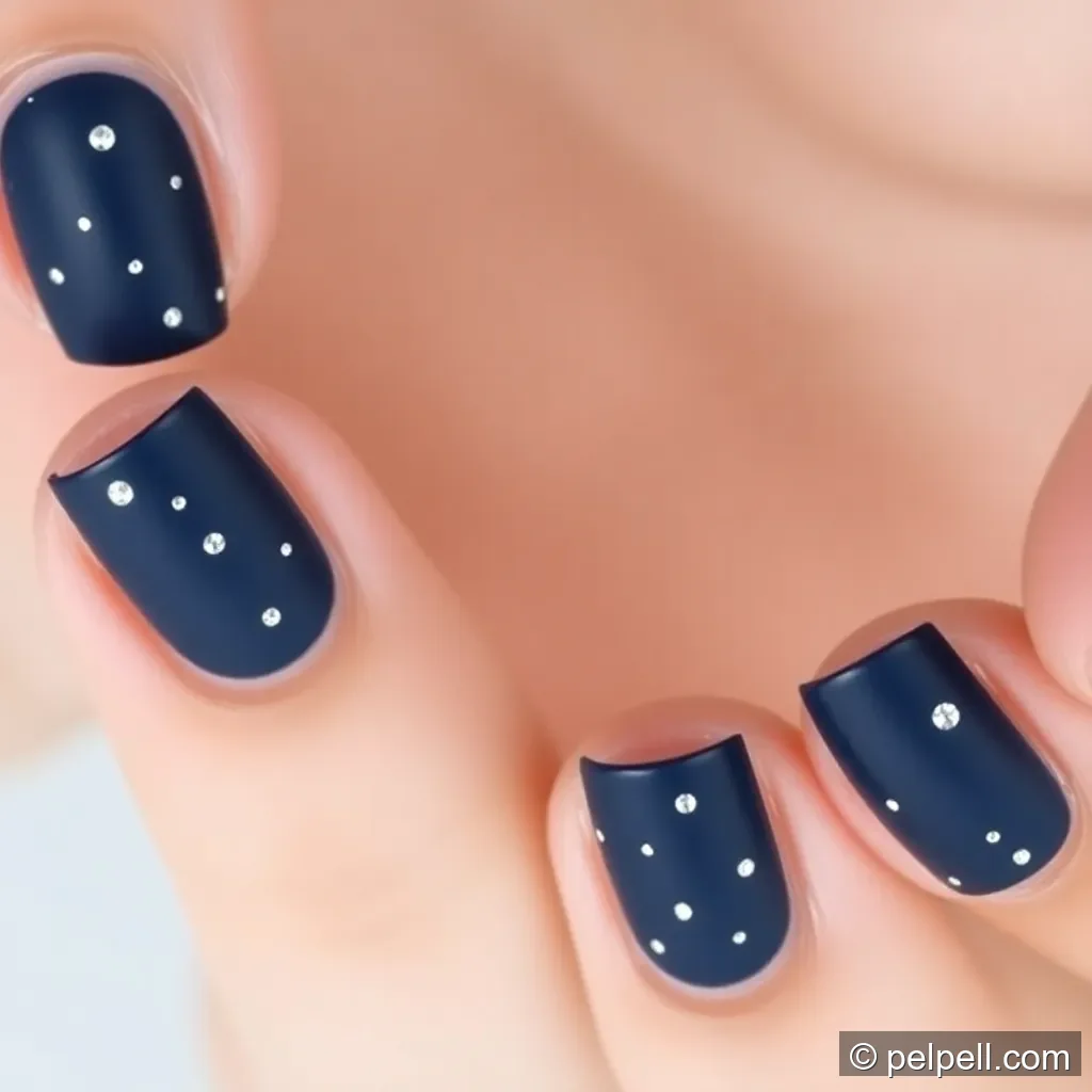 Design 10: Navy Night Sky with Silver Stars