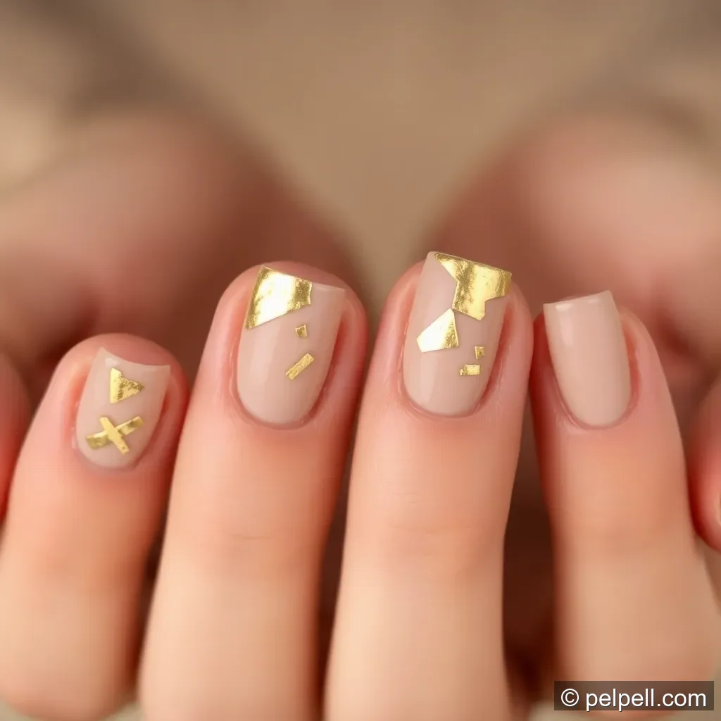 Design 14: Gold Foil on Nude Base