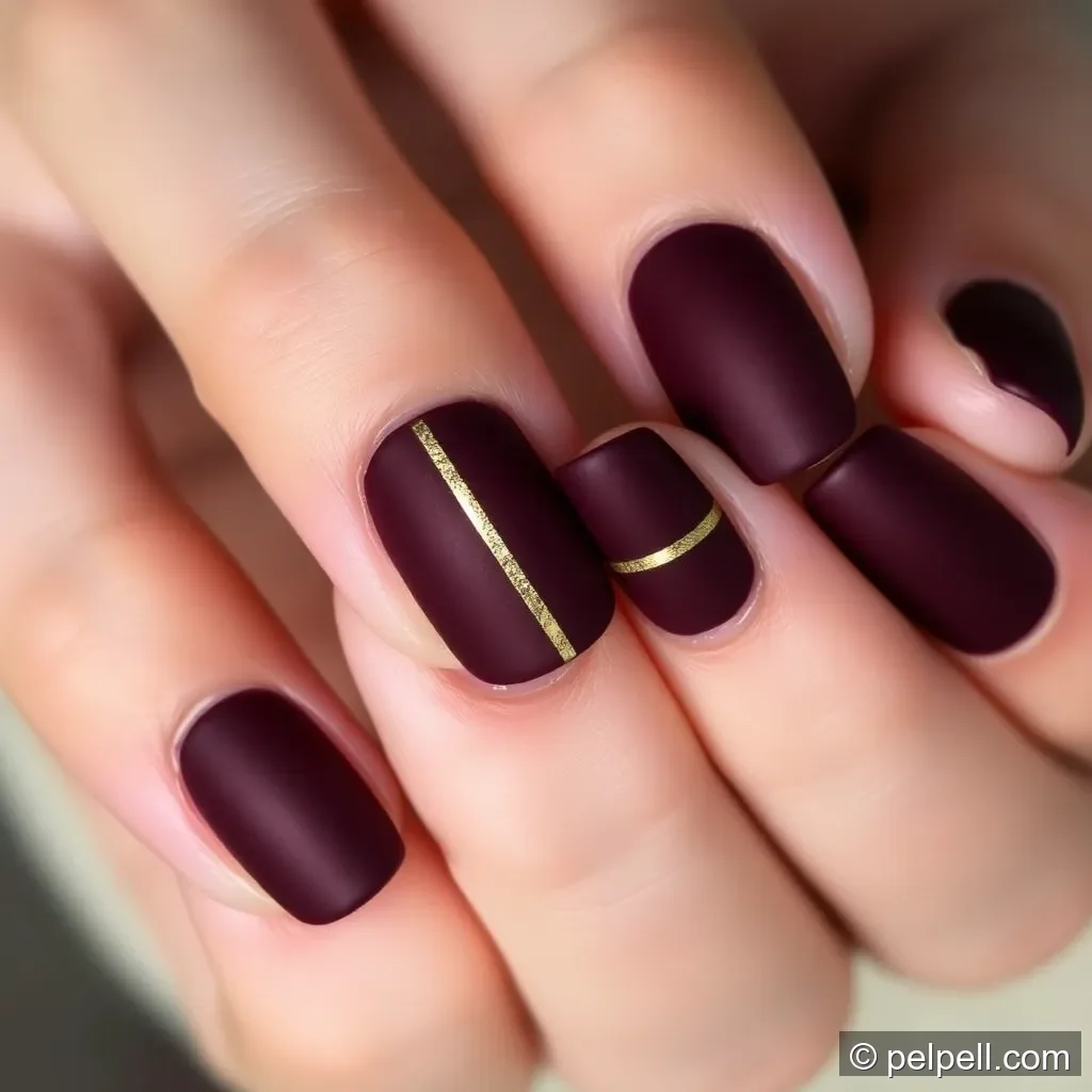 Design 7: Matte Burgundy with Gold Accent Line