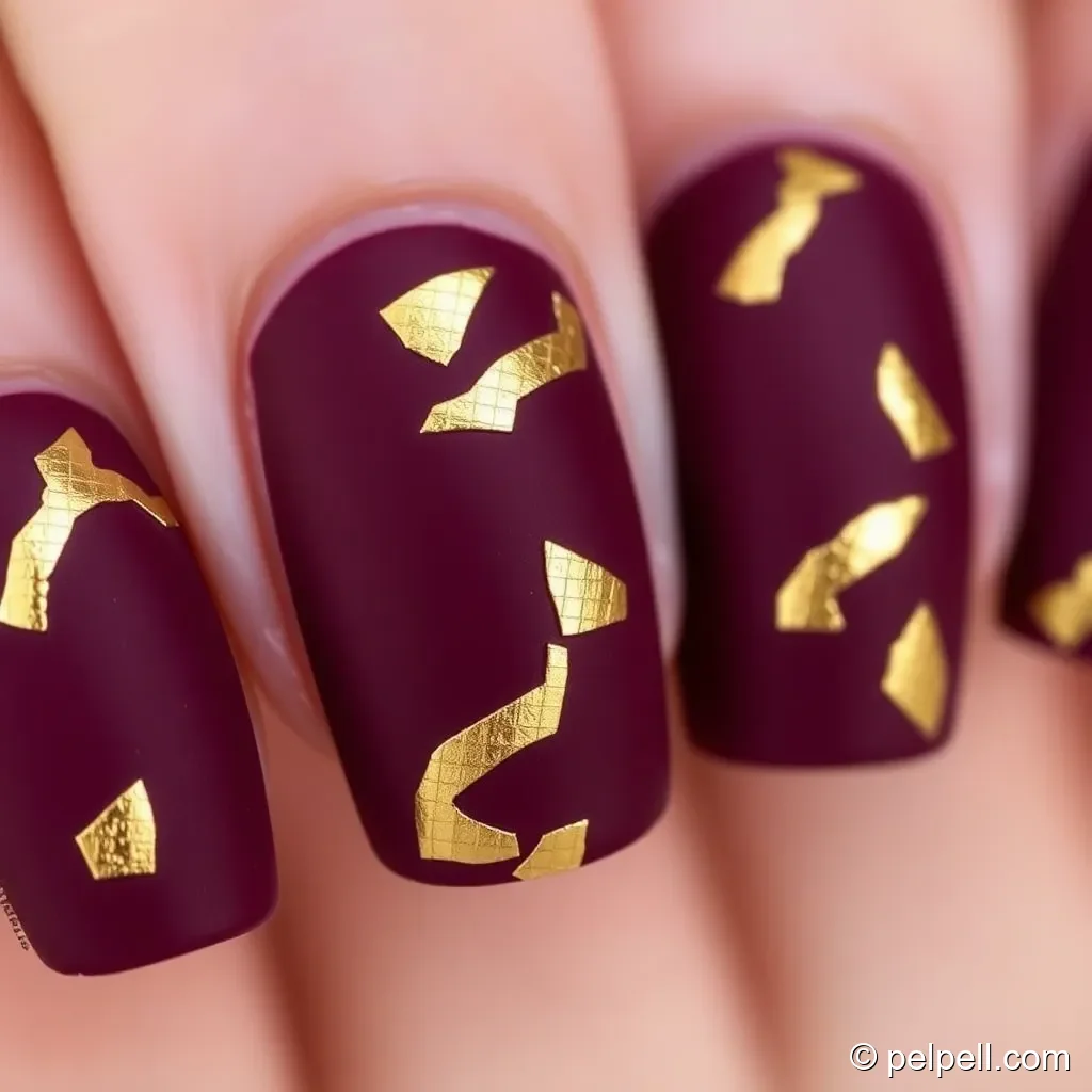 Gold Foil on Matte Berry