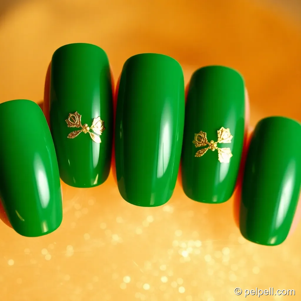 Emerald Green with Gold Foil Accent