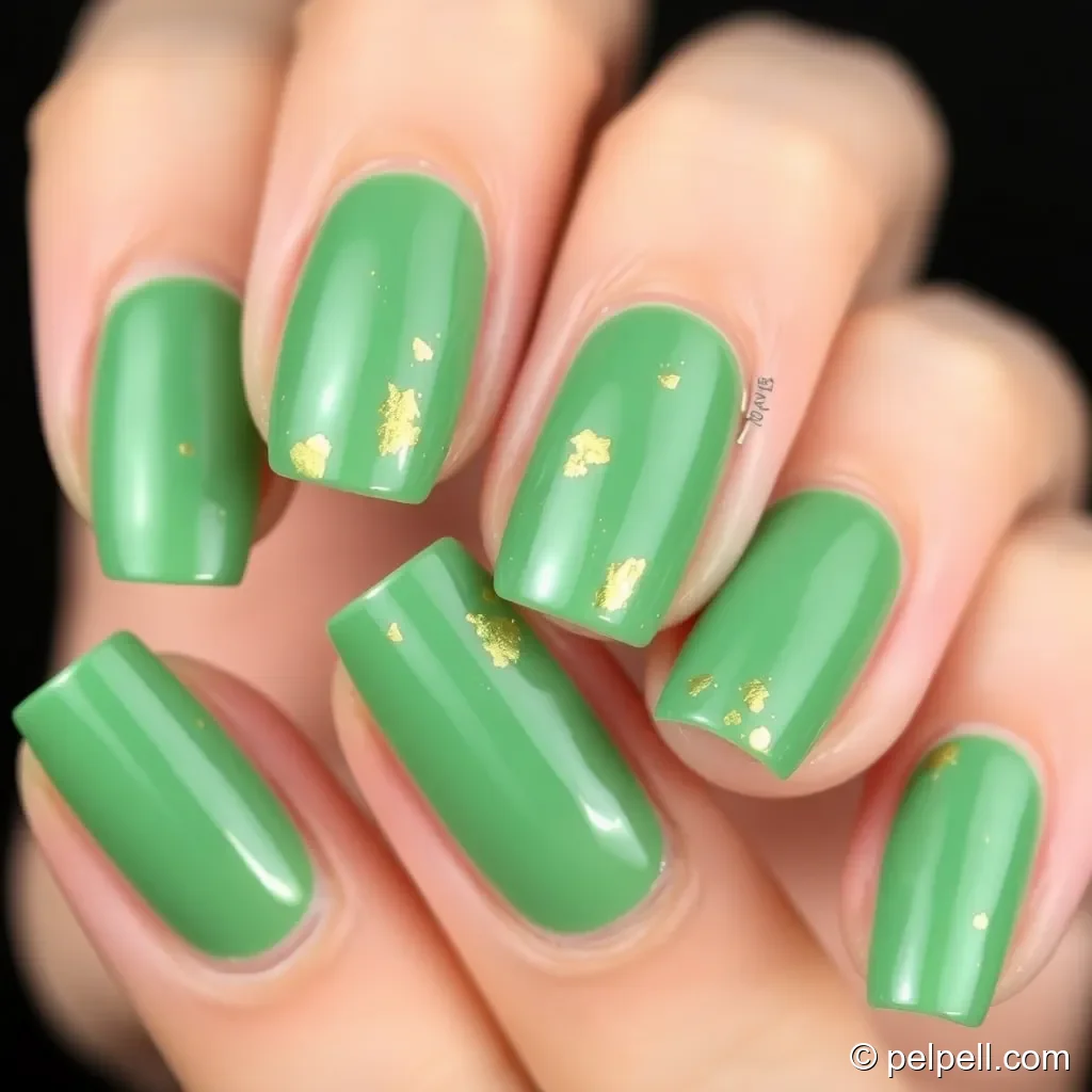Emerald Green with Gold Foil